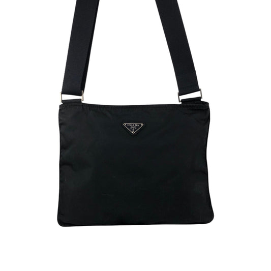 PRADA Tessuto Triangle Logo Shoulder bag Black Vintage cgen7x