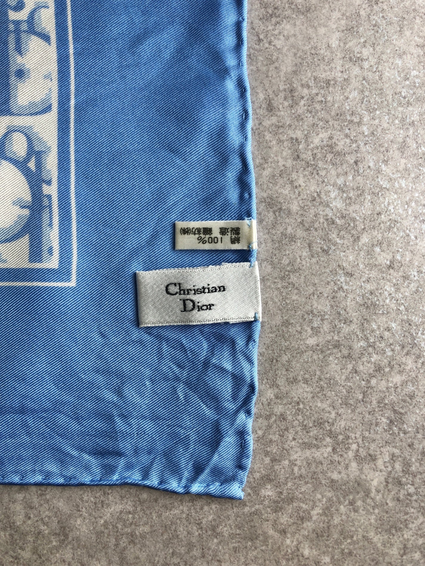 Christian Dior Trotter Scarf Blue Vintage ap2udm