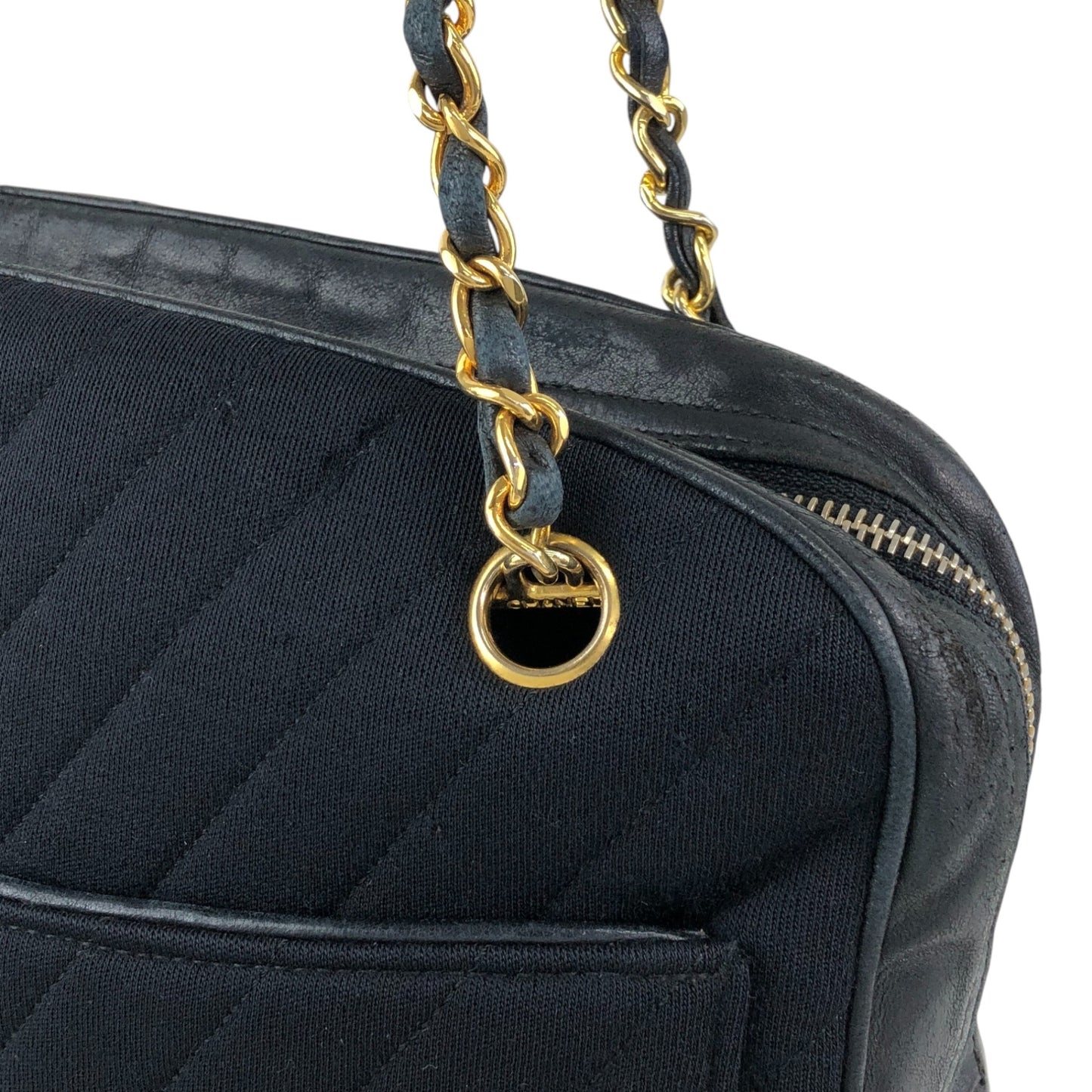 CHANEL Coco Charm Chain Shoulder bag Black Vintage akbfxb