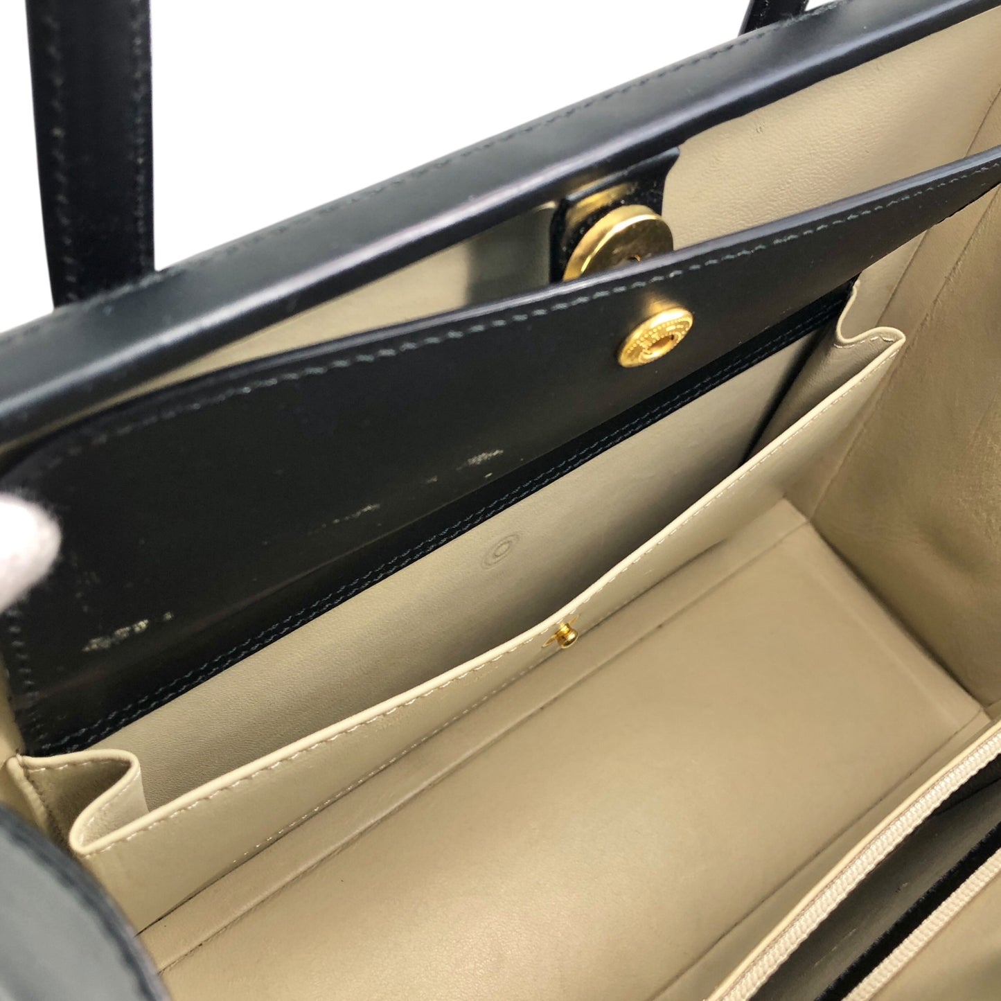 LOEWE Logo Embossed Handbag Black Vintage ru2436