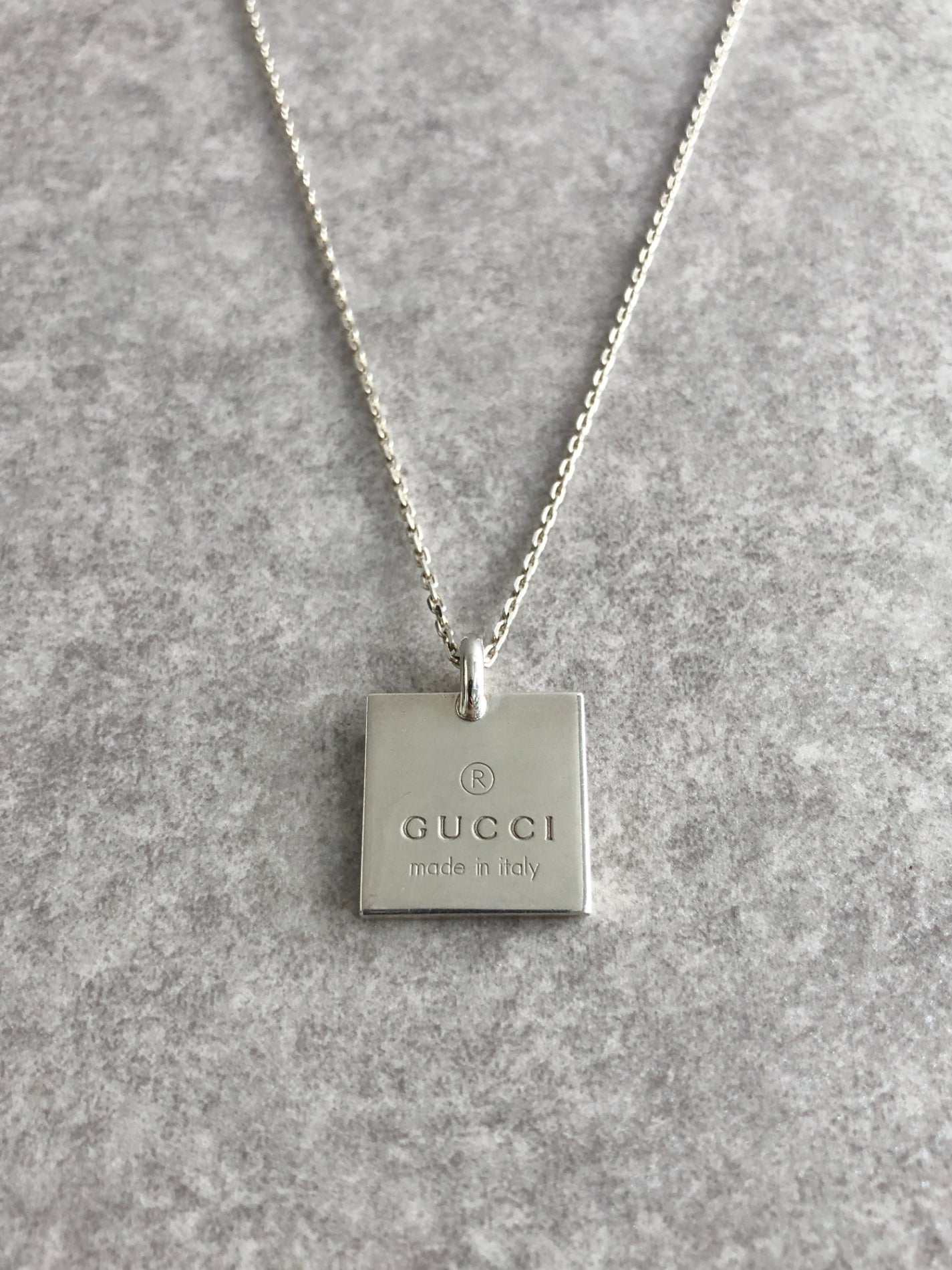 GUCCI Logo SILVER925 Necklace Silver Vintage mmtwxc