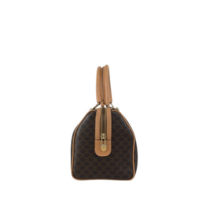 CELINE Macadam Small Boston bag Handbag Brown Vintage 2iu55c
