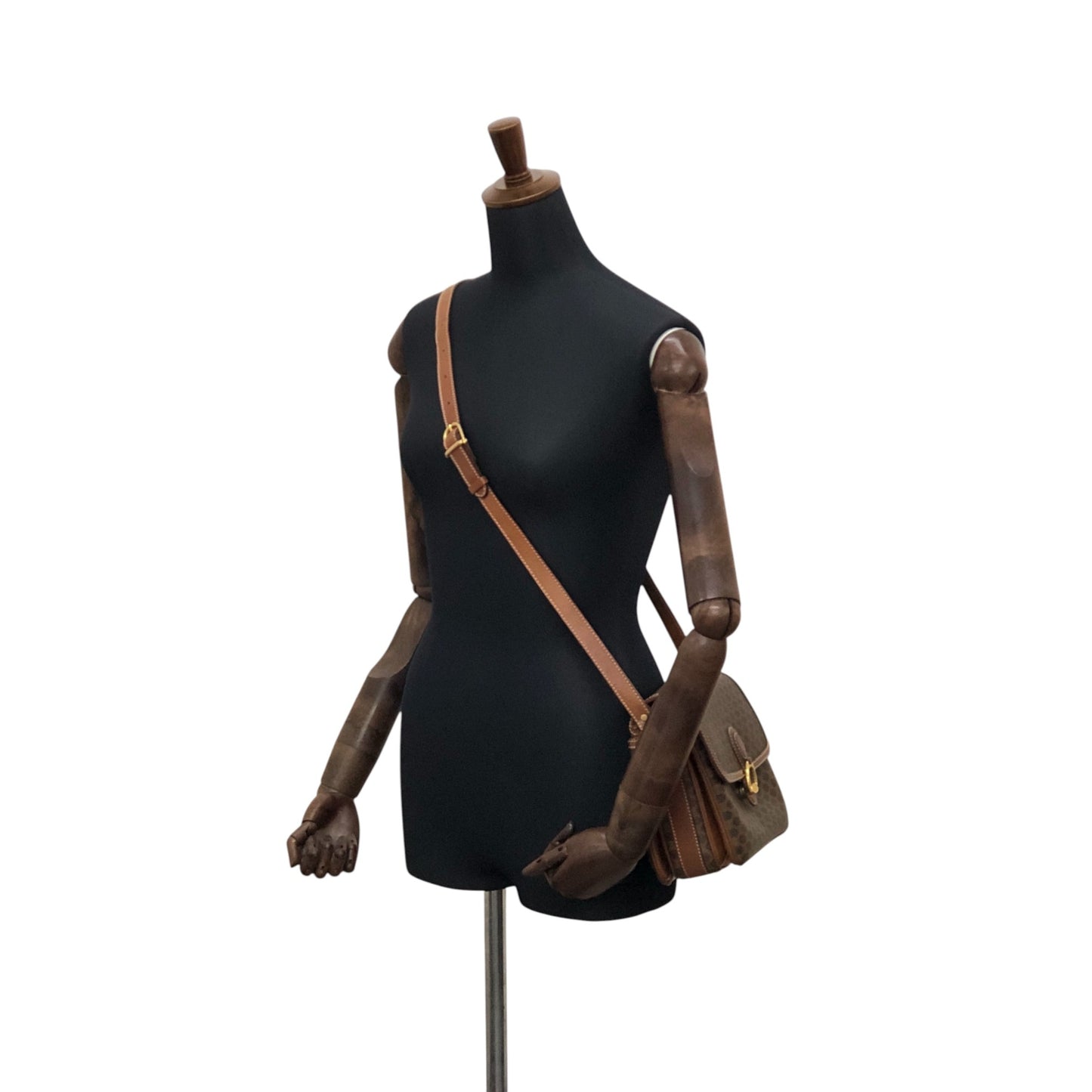 CELINE Macadam Horseshoe Shoulder bag Brown Vintage mxtw8i