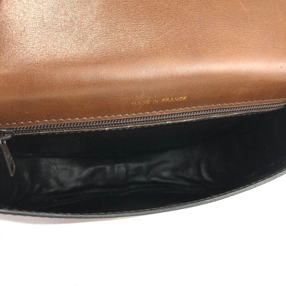 CELINE Triomphe Blason Emblem 鴕鳥皮斜背包單肩包棕色復古 ncpap7 