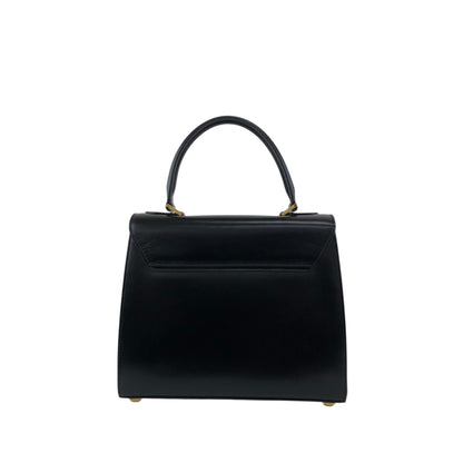 CELINE Turn Lock Two-way Handbag Shoulder bag Black Vintage aerfah