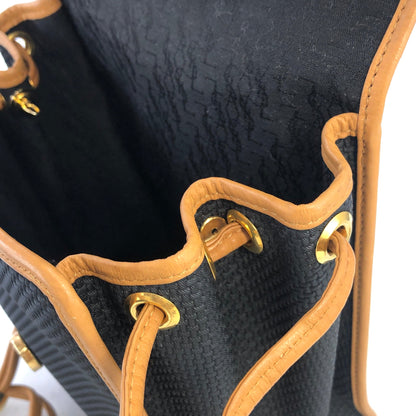 Yves Saint Laurent YSL Logo Nylon Leather Crossbody Shoulder bag Black Vintage n3ryut