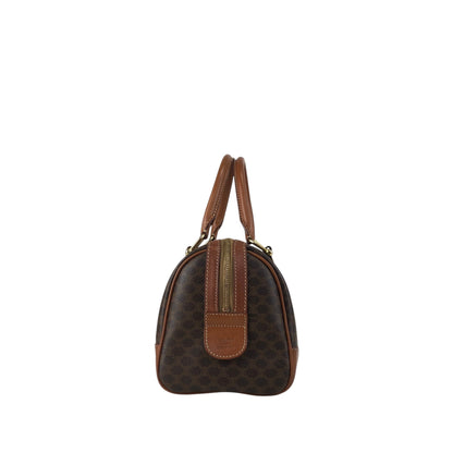 CELINE Macadam Blason Handbag Boston bag Brown Vintage sh72vd