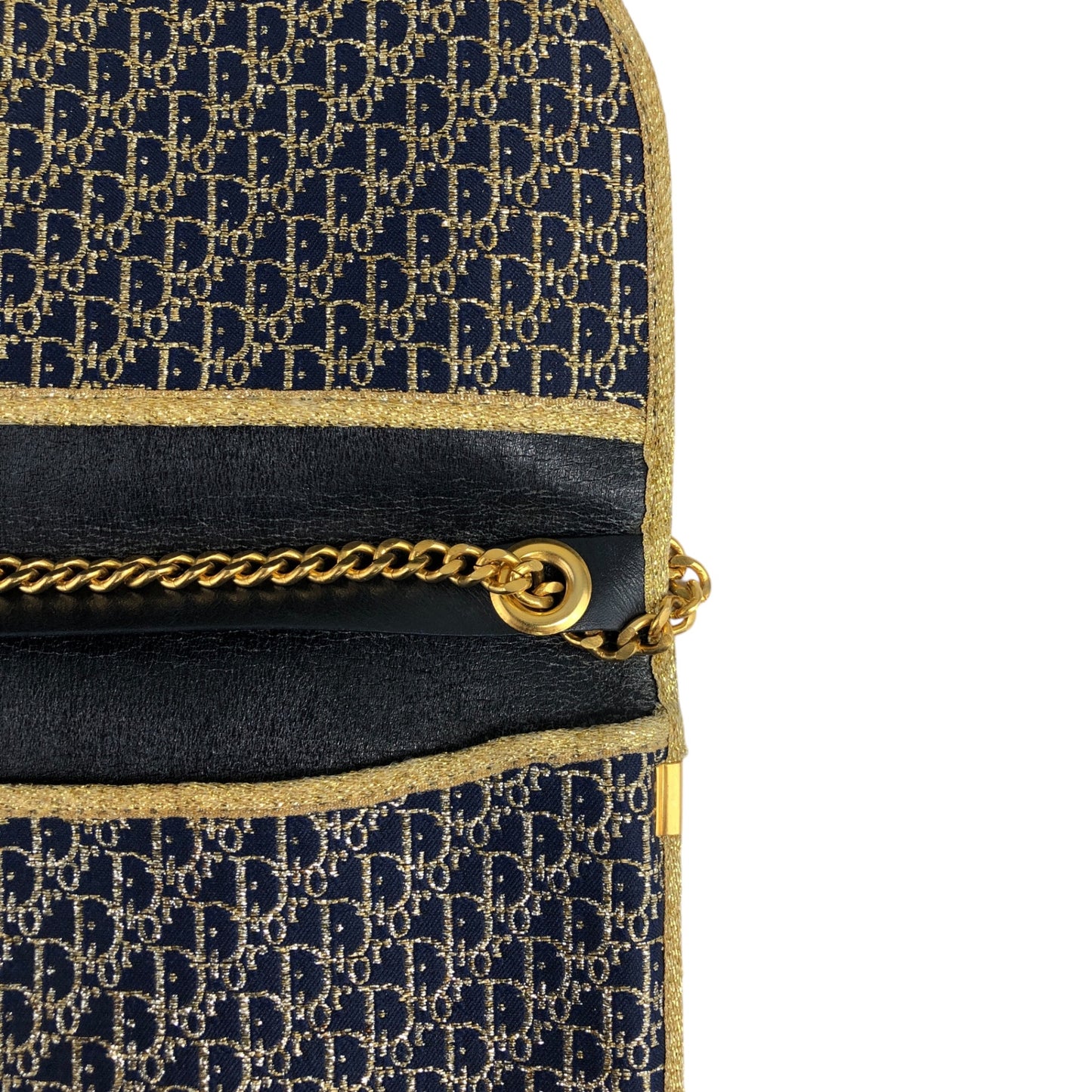 Christian Dior Trotter Chain Crossbody Navy Vintage gcy3i2