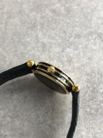 GUCCI Logo Quartz Watch Black Vintage yb88b5