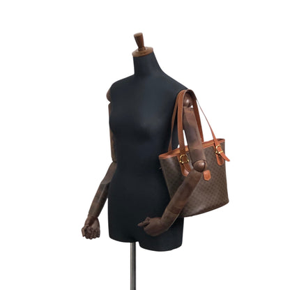 CELINE Macadam Blason Handbag Totebag Brown Vintage g8hnuw