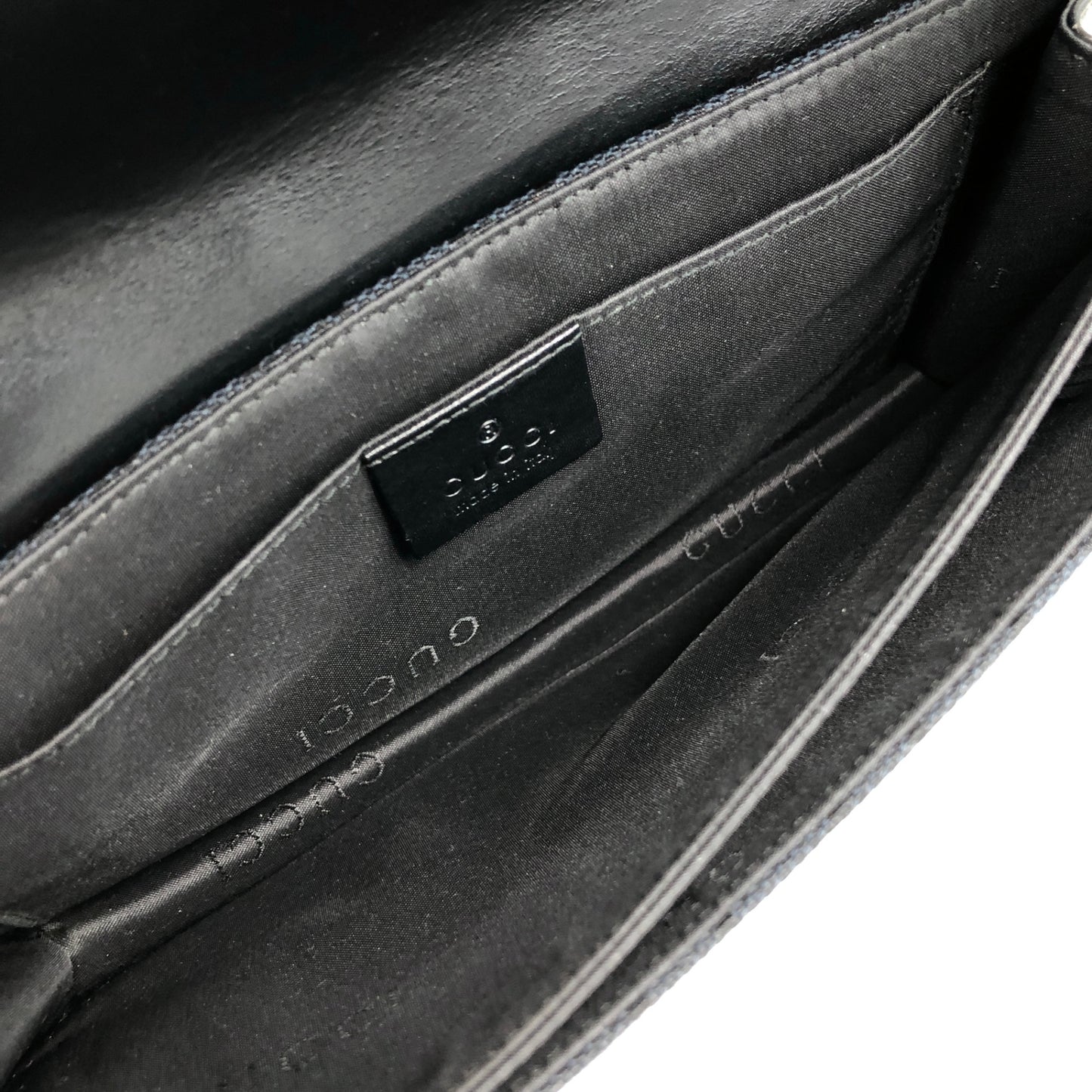 GUCCI Interlocking GG Canvas Shoulder bag Black Vintage 2tc23f