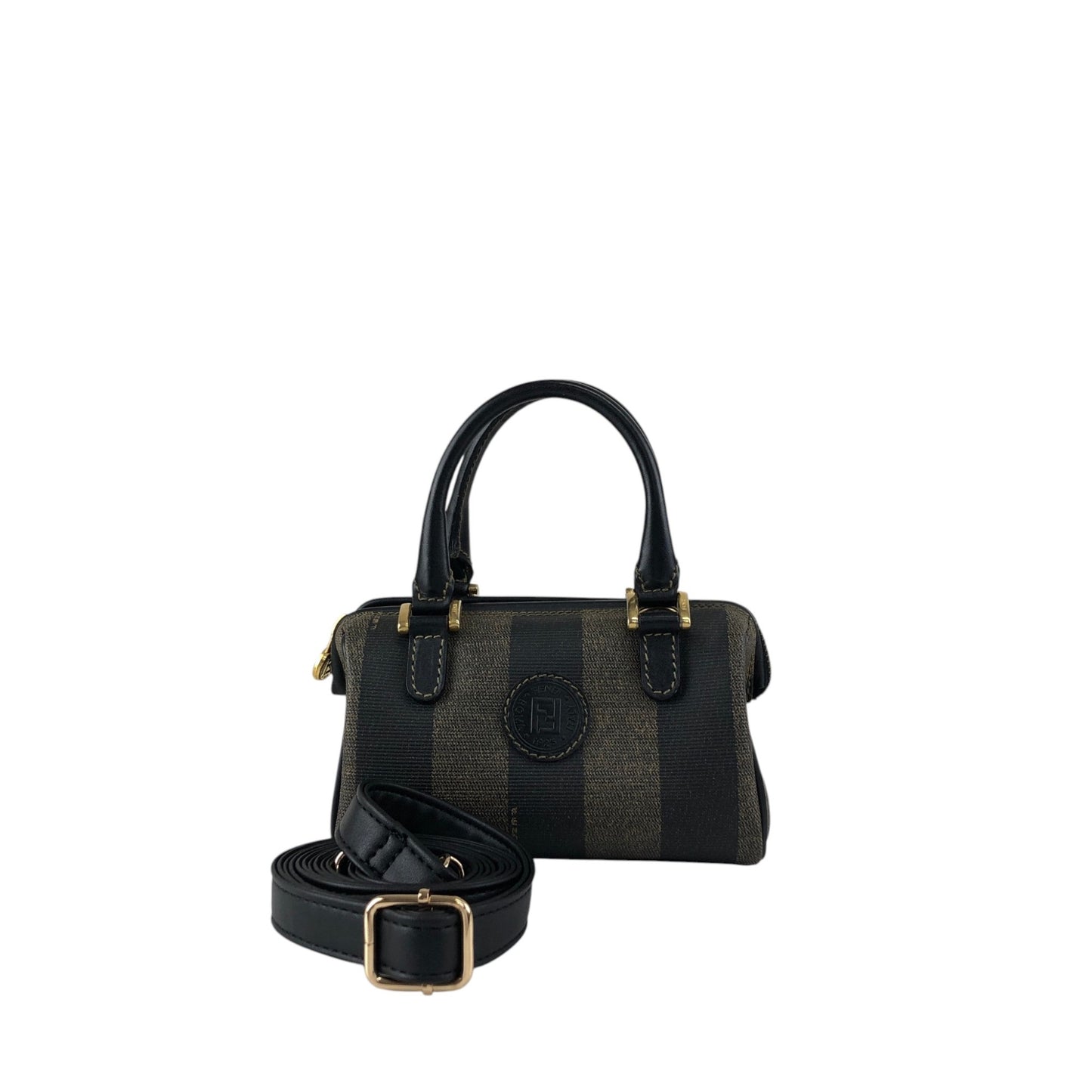 FENDI Pecan Logo Two-way Handbag Shoulder bag Brown Vintage bhyk7a
