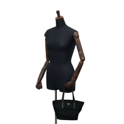 PRADA Tessuto Triangle Logo Handbag Black Vintage 5ujtgr