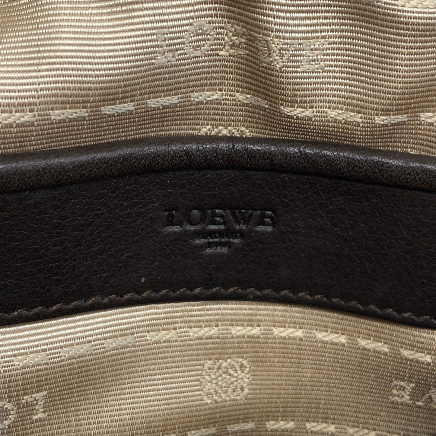 LOEWE Logo Embossed Small Shoulder bag Brown Vintage iavthk