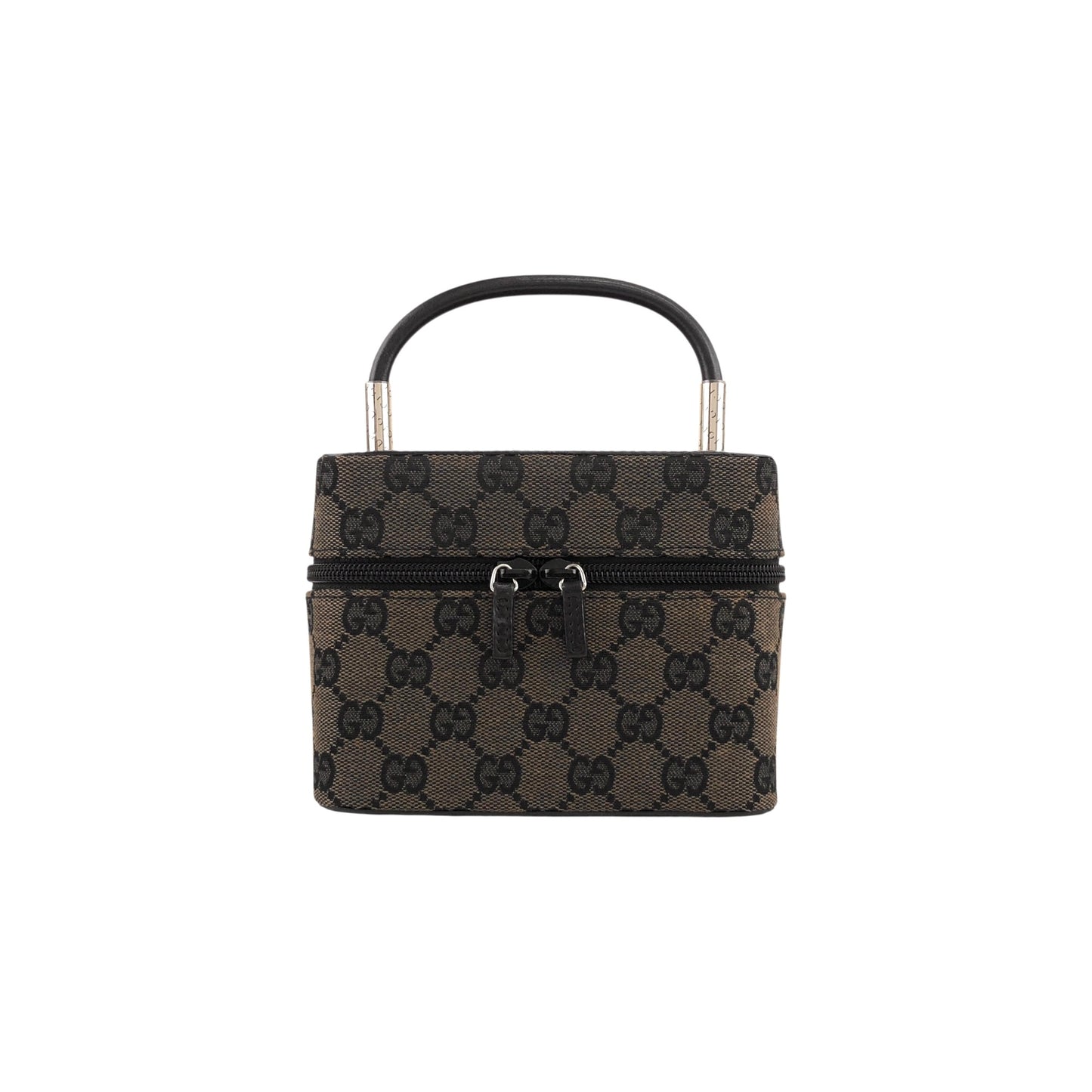 GUCCI GG Canvas Handbag Vanity bag Black Vintage px6678