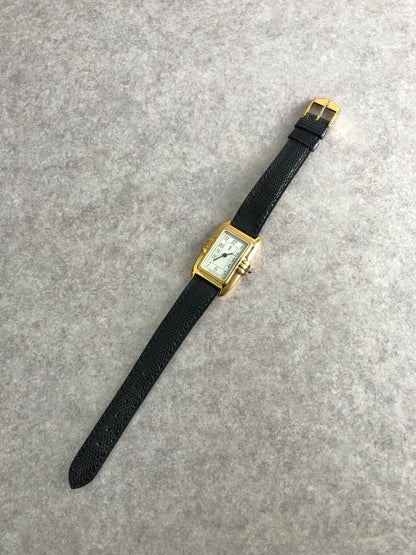 Yves Saint Laurent YSL Logo Watch Black×Gold Vintage 6utuhp
