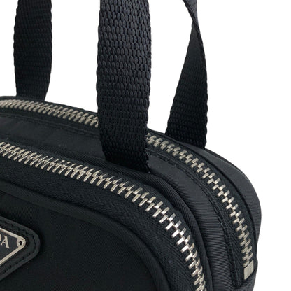 PRADA Tessuto Triangle Logo Small Handbag Pouch Black 1N1346 Vintage ntidxe