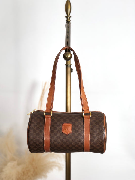 CELINE Macadam Blason Handbag Brown Vintage vph6bt