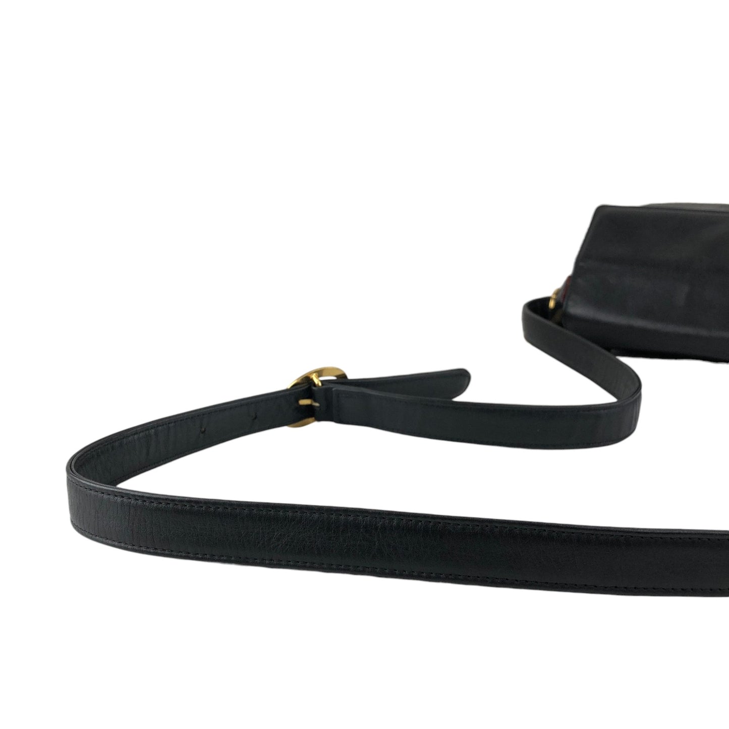 Christian Dior Logo Charm Shoulder bag Black Vintage rrr3nm