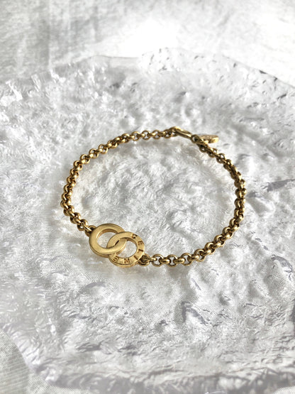CELINE Circle Logo Bracelet Gold Vintage zwtb5m