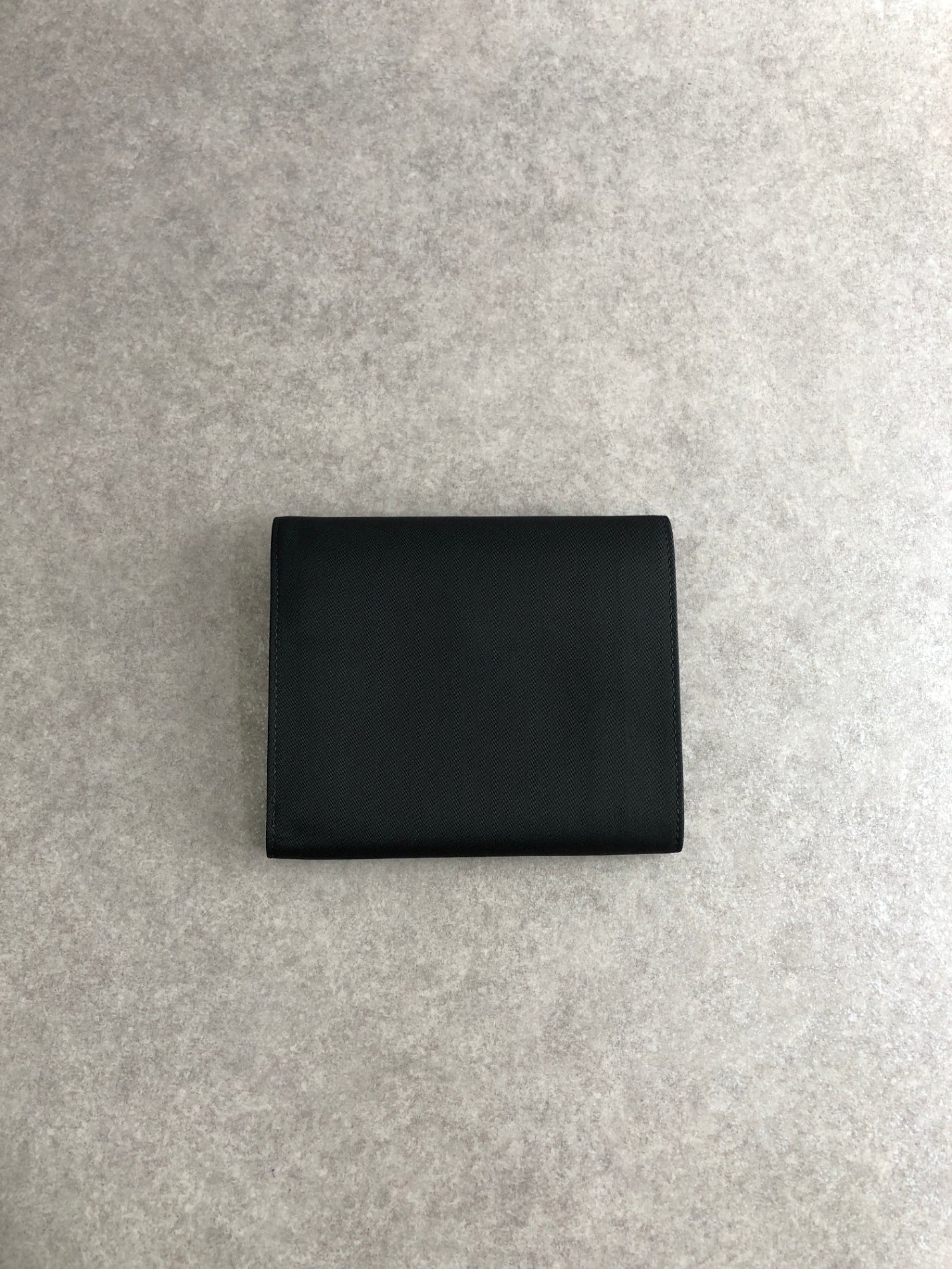 PRADA Logo Button Folded Wallet Black Vintage wsjiiz