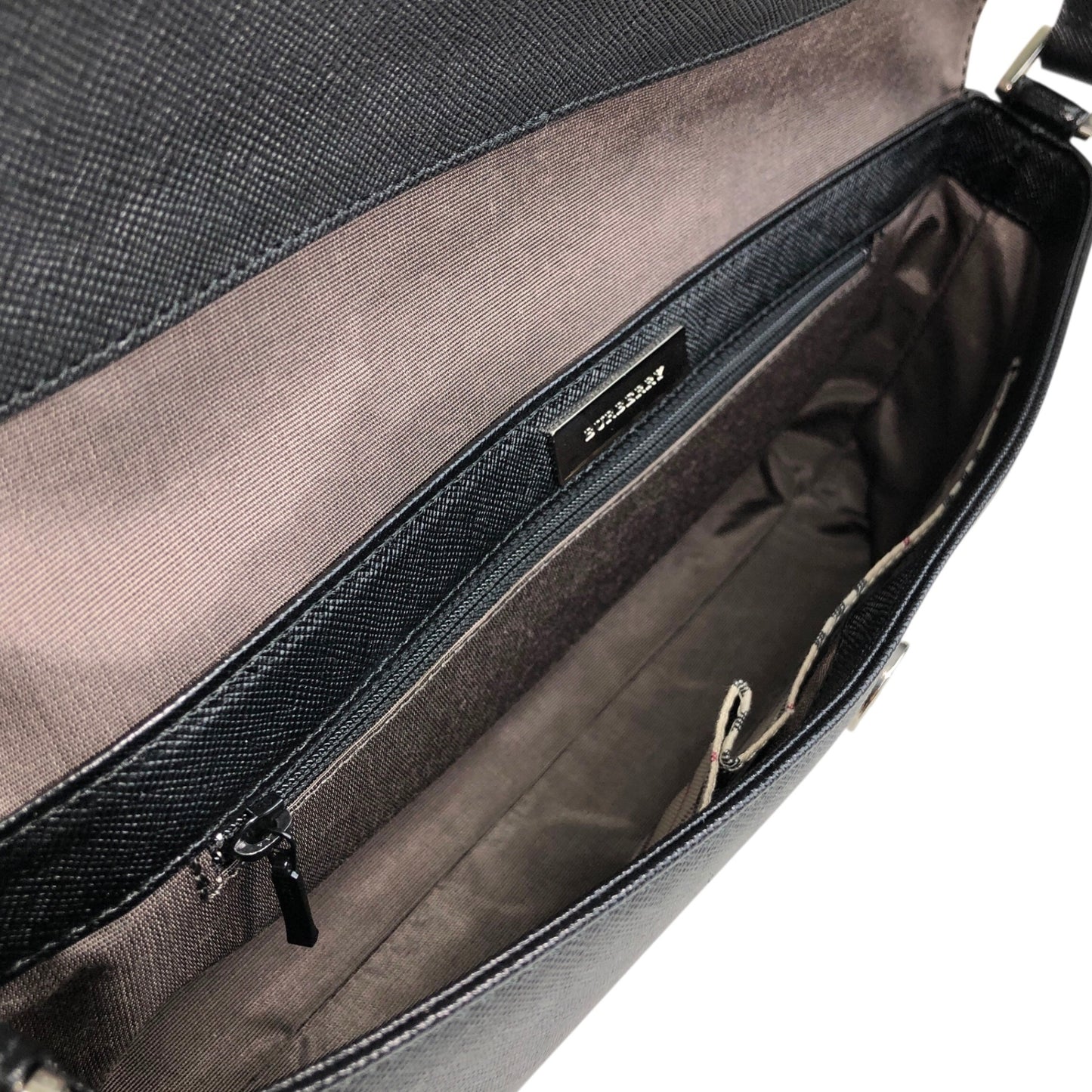 BURBERRY Logo Handbag Black Vintage gw5ren