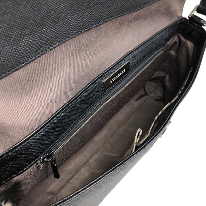 BURBERRY Logo Handbag Black Vintage gw5ren