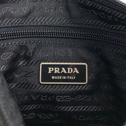 PRADA Tessuto Triangle Logo Front Buckle Side Pocket Shoulder bag Black Vintage pvgpkk