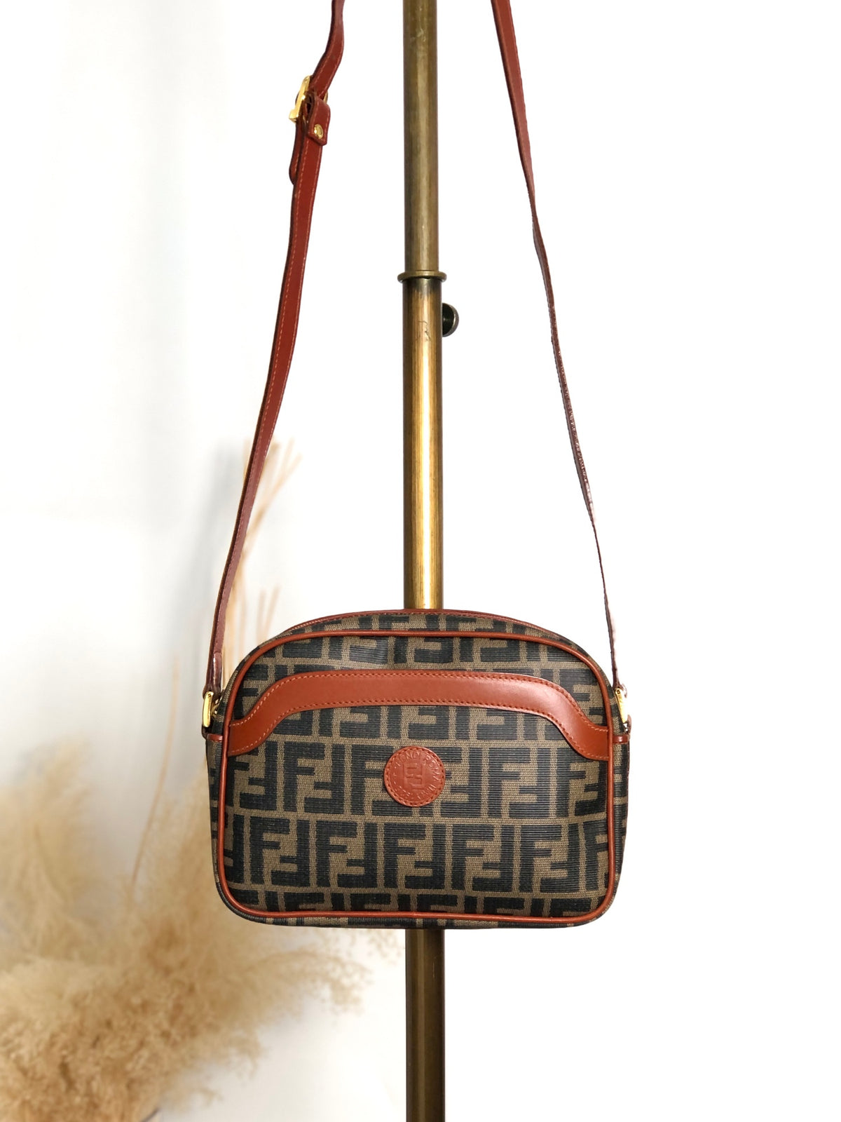 FENDI Zucca Logo Shoulder bag Brown Vintage ycr64x
