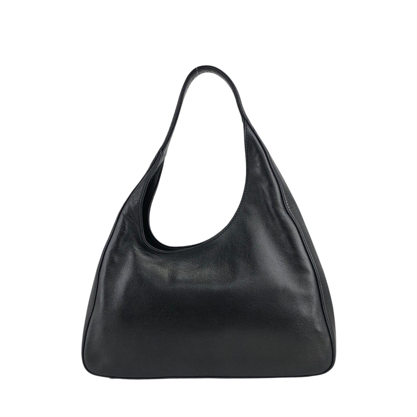 PRADA Logo Embossed Handbag Black Vintage skzrga