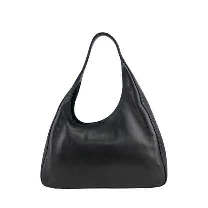 PRADA Logo Embossed Handbag Black Vintage skzrga