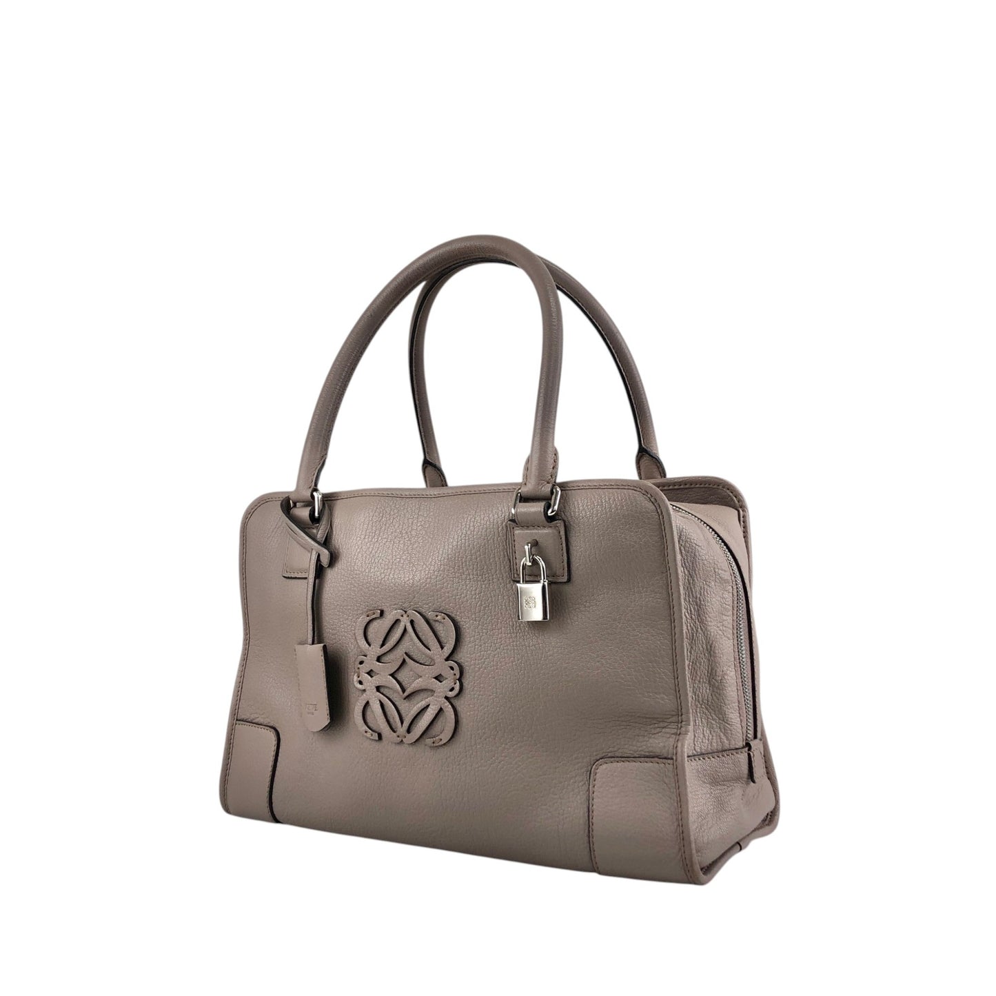 LOEWE Amazona36 Anagram Handbag Boston bag Gray Vintage mhy4fx