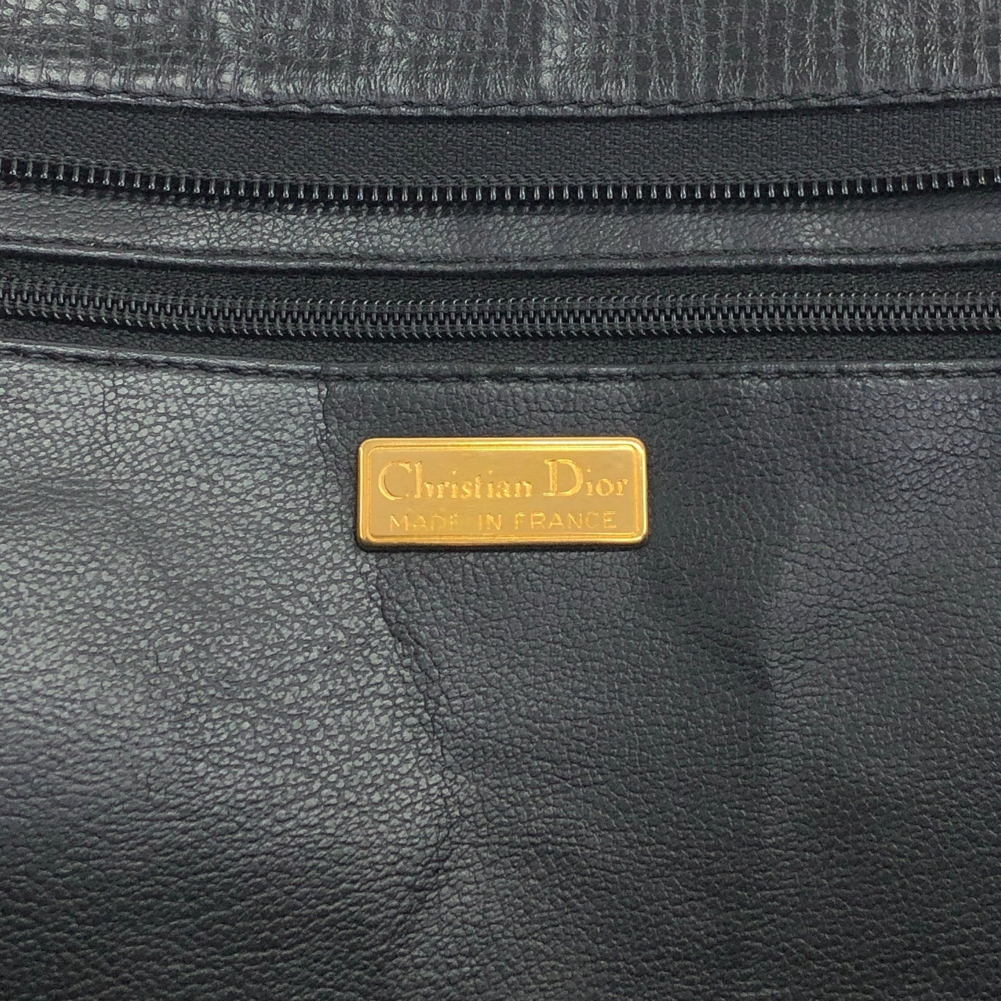 Christian Dior CD Logo Handbag Totebag Black Vintage 7e6azr