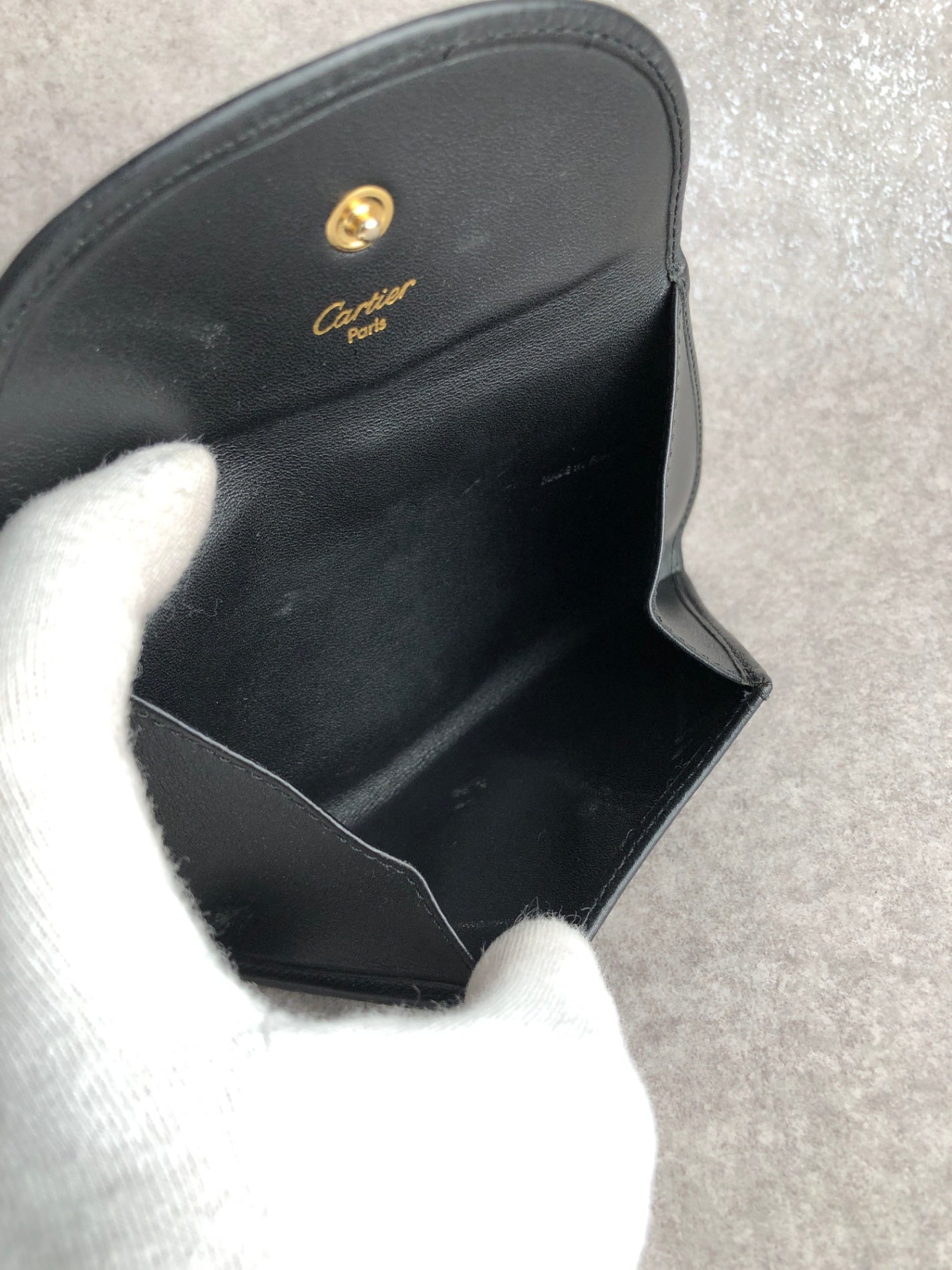 Cartier Coin Purse Black Vintage 3p6cxj