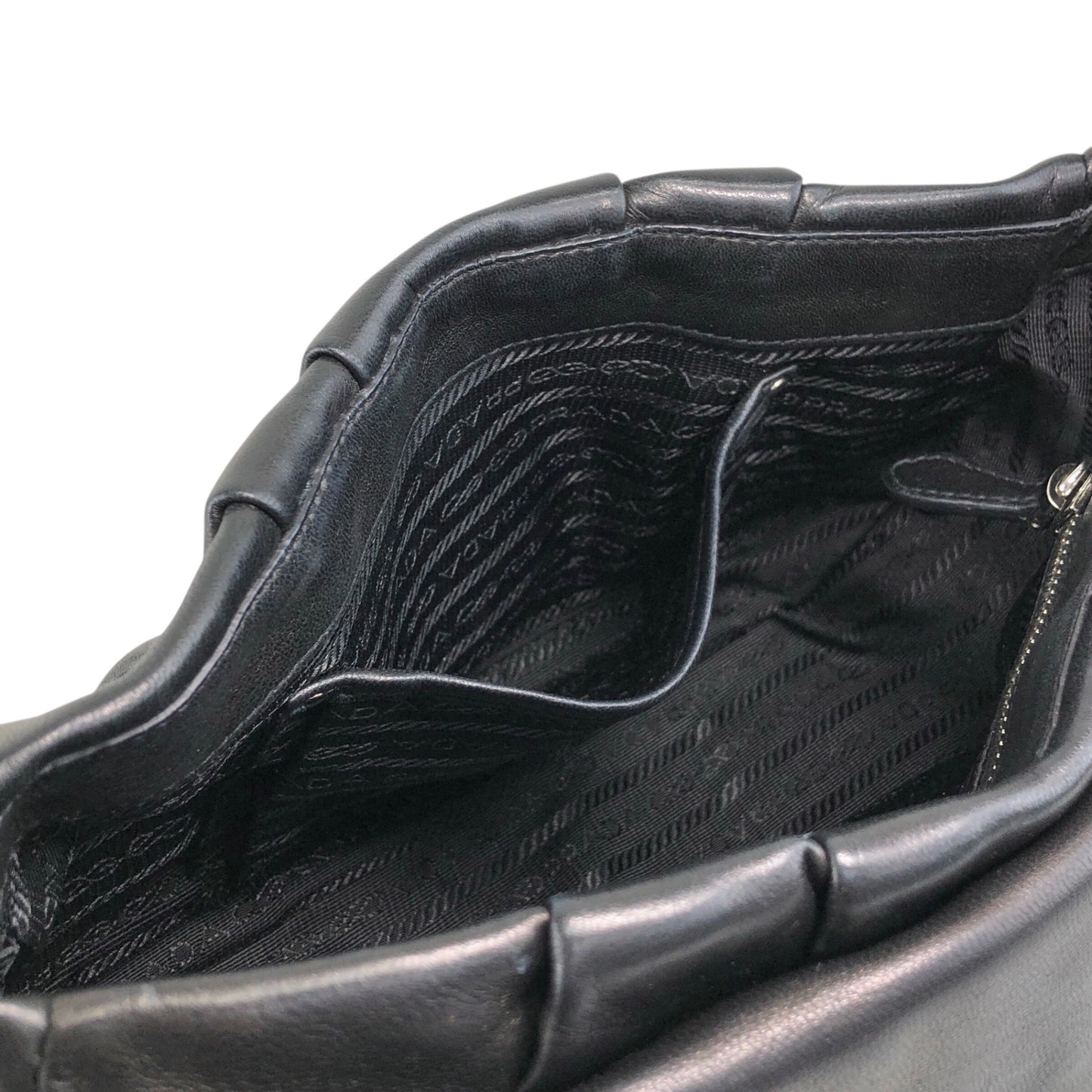 PRADA Front Buckle Handbag Black Vintage 5dmfc4