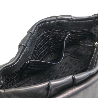 PRADA Front Buckle Handbag Black Vintage 5dmfc4