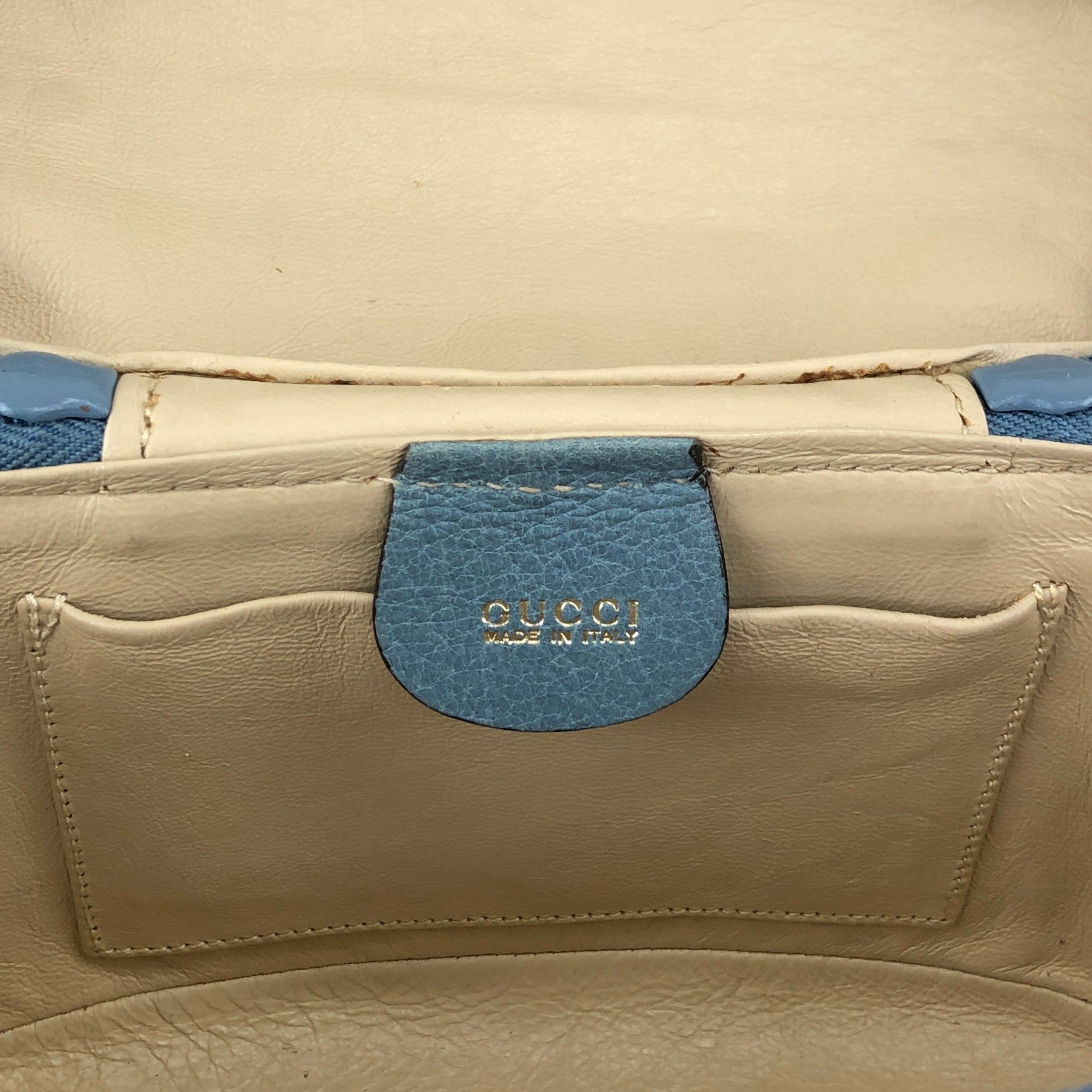 GUCCI Bamboo Handbag Vanity bag Blue Vintage 8rhwf4 – VintageShop solo