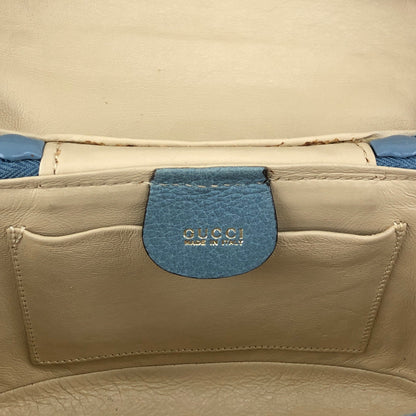 GUCCI Bamboo Handbag Vanity bag Blue Vintage 8rhwf4