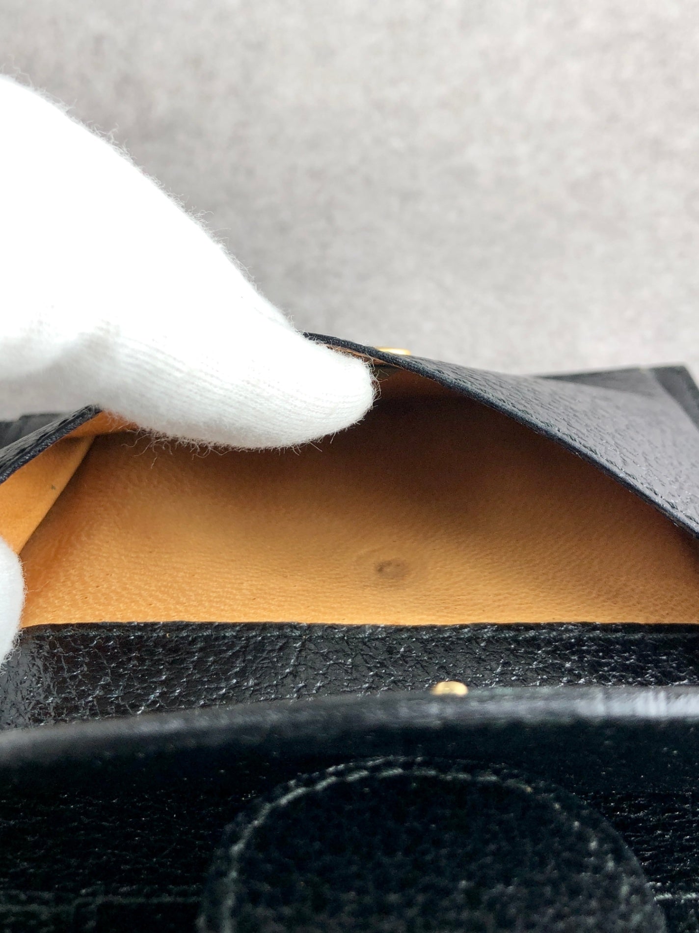 GUCCI Horse Bit Trifold Wallet Black Vintage xhjptb