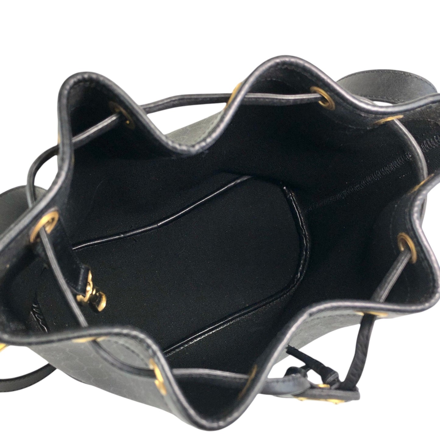 Christian Dior Logo Drawstring Shoulder bag Black Vintage amjphh
