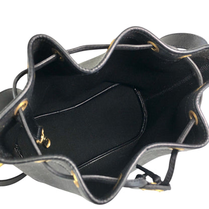 Christian Dior Logo Drawstring Shoulder bag Black Vintage amjphh