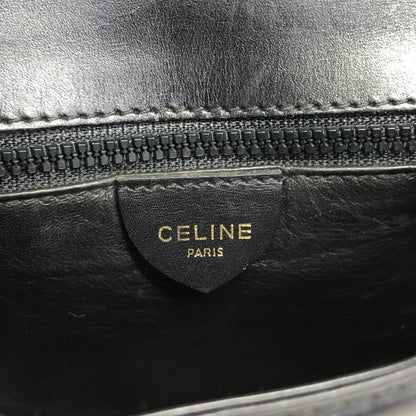 CELINE Horse Bit Shoulder bag Black Vintage h2xzmg