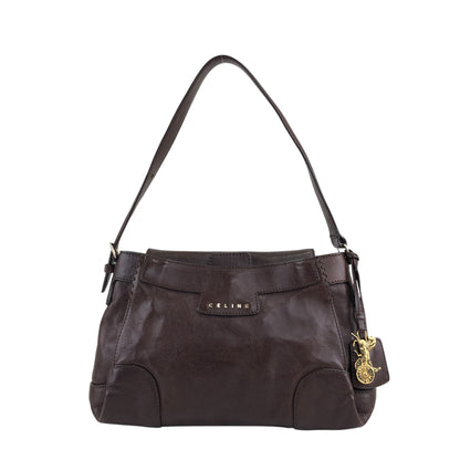 CELINE 馬車圖案肩背包 Hobobag 棕色 復古 icwcbk