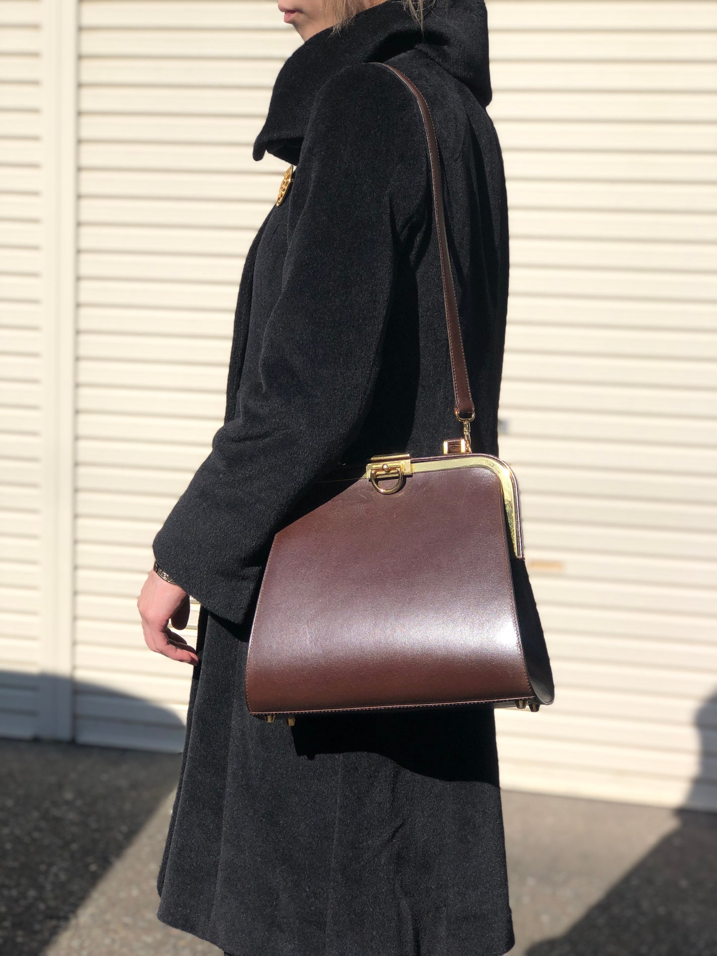 Christian Dior Metal Closure Two-way Handbag Shoulder bag Brown Vintage 2iixfe