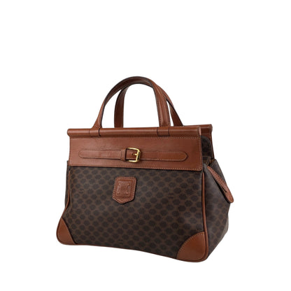 CELINE Macadam Blason Front Buckle Handbag Brown Vintage kaare7