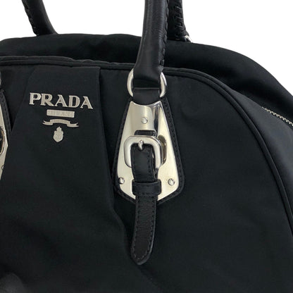 PRADA Logo Boston bag Handbag Black Vintage jipcs2