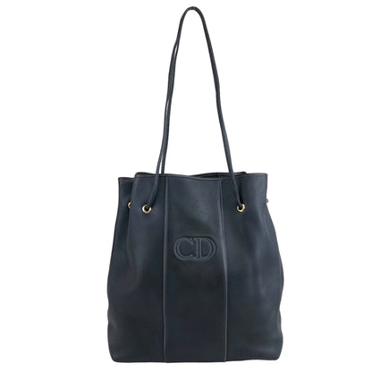 Christian Dior CD Logo Drawstring Shoulder bag Black Vintage f8rv2x