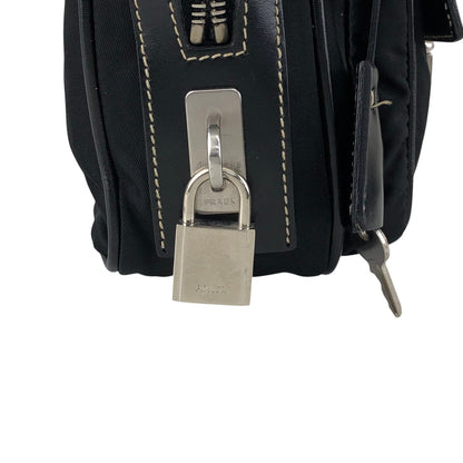 PRADA Triangle Logo Handbag Shoulder bag Black Vintage ntuyze
