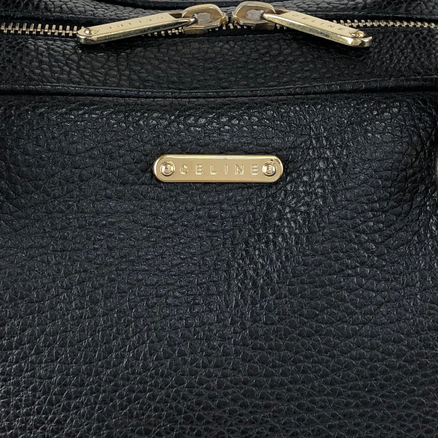 CELINE Logo Small Boston bag Handbag Black Vintage fr3ikk