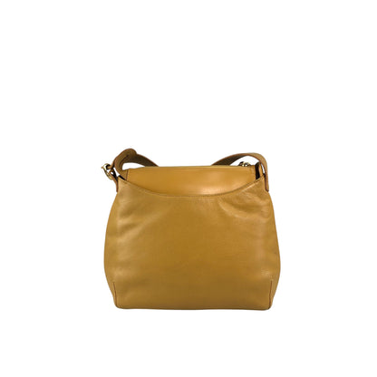 LOEWE Logo Embossed Shoulder bag Yellow Vintage uwdr5a